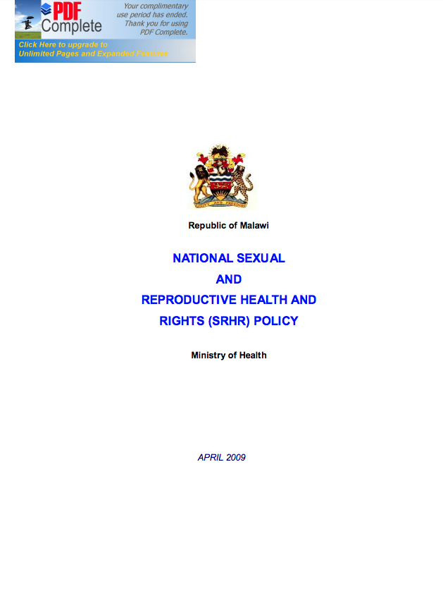 UNFPA Malawi Sexual and Reproductive Health Policy